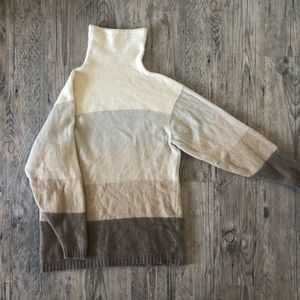 Bergdorf Goodman Colorblocked Cashmere Turtleneck Sweater